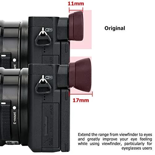 Kiorafoto Extended Eyecup for Sony A6600, A6500, A6400 Cameras | Protects Viewfinder - view 3