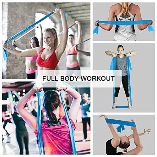 A AZURELIFE Resistance Bands Set, 3-Level Non-Latex Elastic Stretch Bands 1.5m (5 ft) | Physical Therapy, Yoga, Pilates, Strength Training thumbnail 7