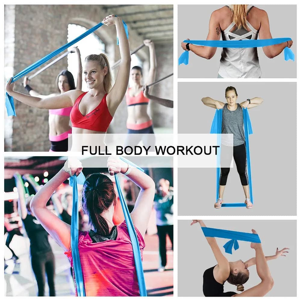 A AZURELIFE Resistance Bands Set, 3-Level Non-Latex Elastic Stretch Bands 1.5m (5 ft) | Physical Therapy, Yoga, Pilates, Strength Training - view 7