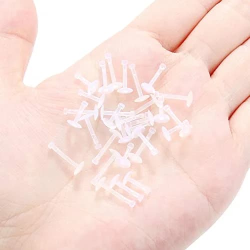 Lcolyoli Clear Push Top Piercing Retainers 16G (1.2mm) | 30-Piece Value Pack with Mixed Lengths thumbnail 3
