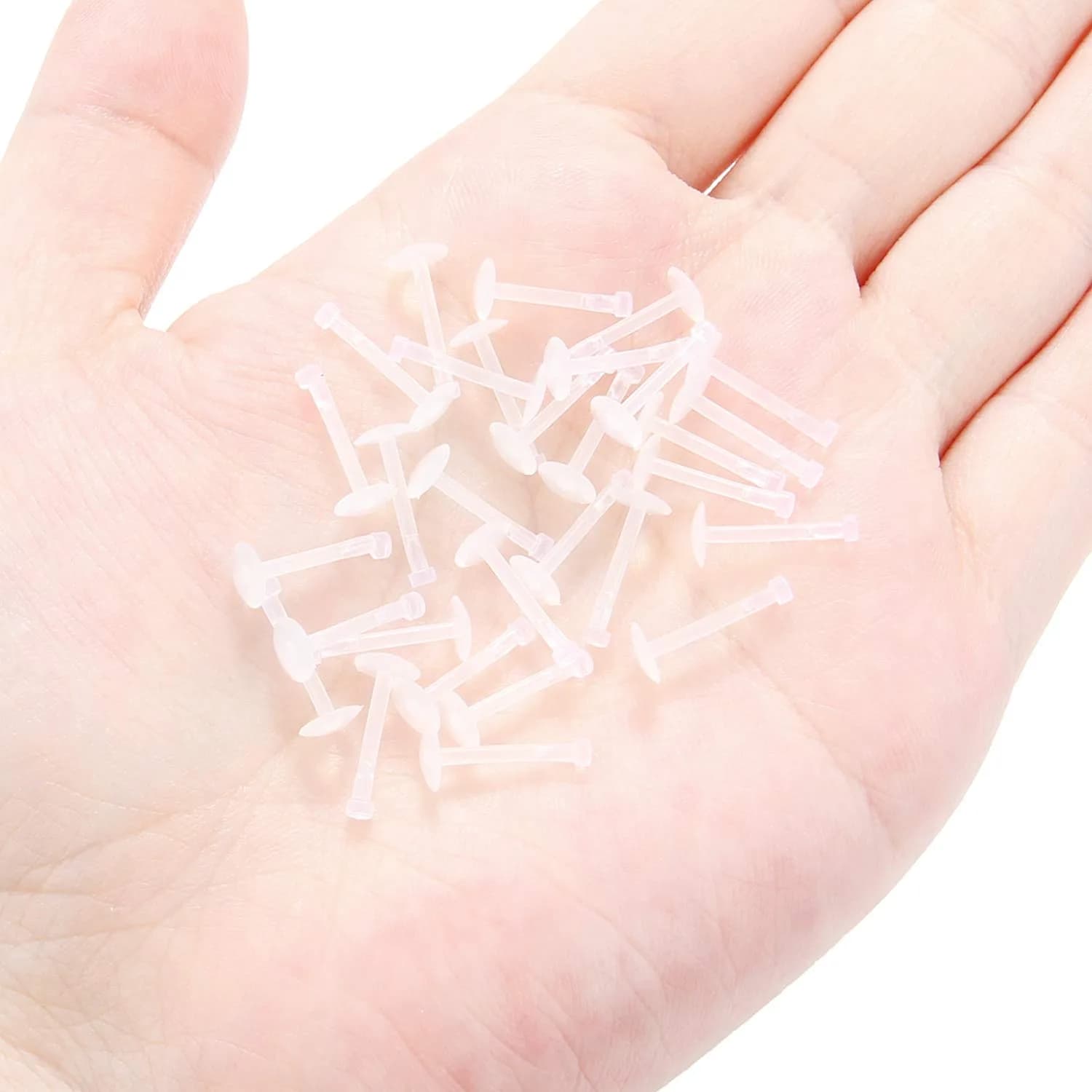 Lcolyoli Clear Push Top Piercing Retainers 16G (1.2mm) 10mm | 30-Piece Value Pack for Work & Daily Wear - view 3