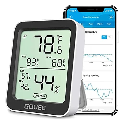 Govee Indoor Hygrometer Thermometer H5075 with Bluetooth App Control | Accurate Temp Humidity Sensor with Notification Alert thumbnail 1