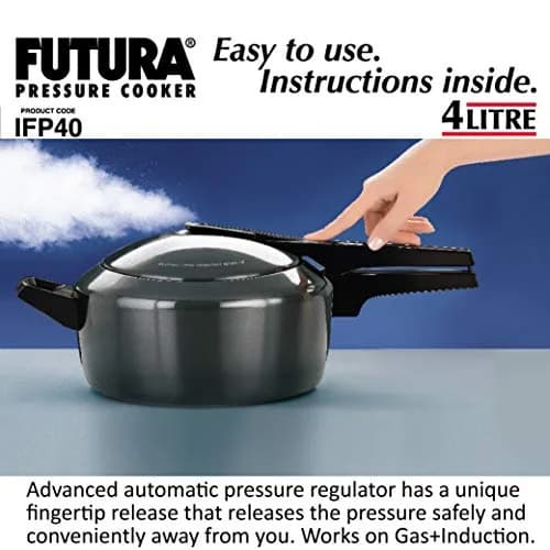 Hawkins Futura Pressure Cooker 4 Liter (4.2 Quarts) | Museum-Featured Design for Faster Cooking thumbnail 2