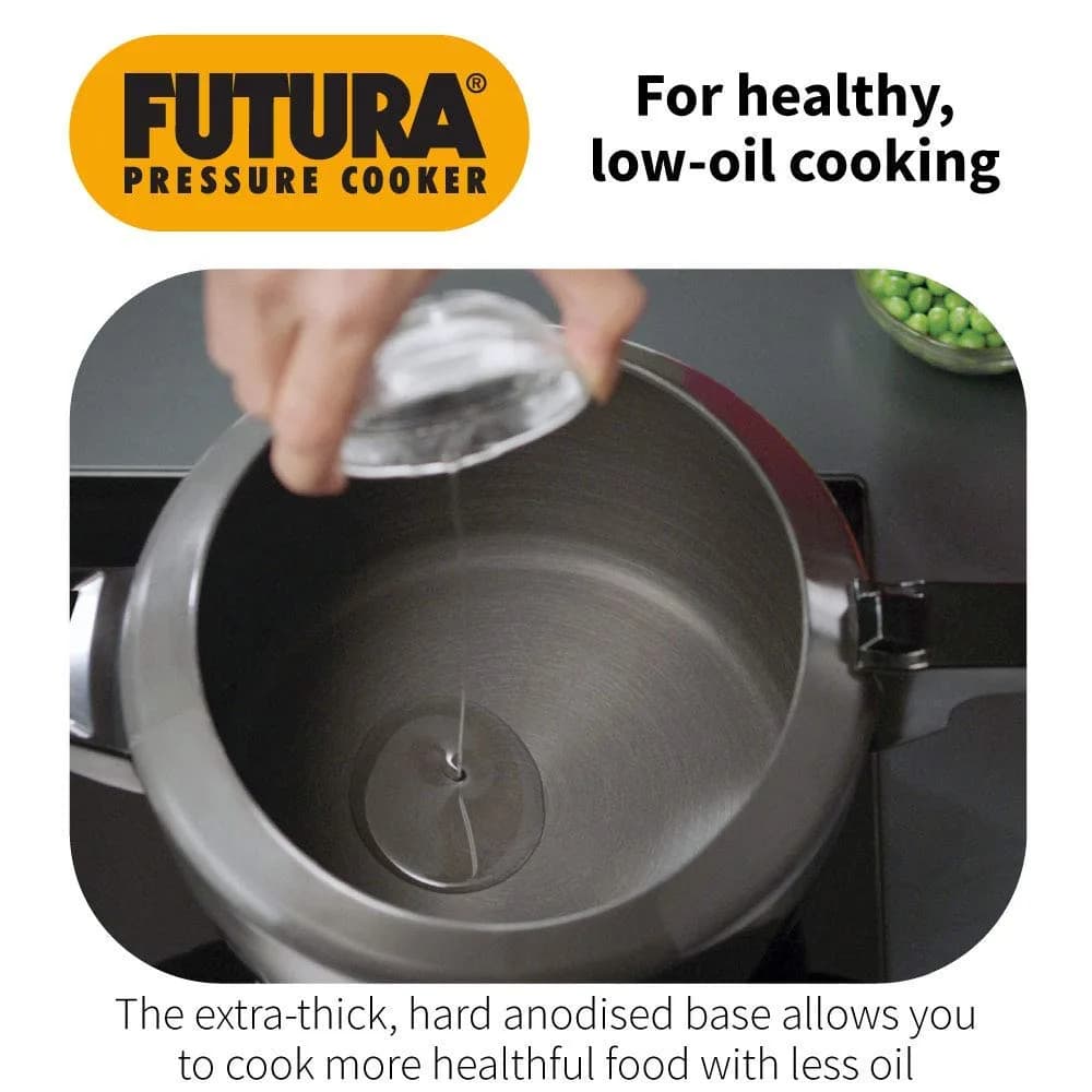 Hawkins Futura Pressure Cooker 6 Liter (6.3 Quarts) Gray | Museum of Modern Art Displayed Cooker - view 3