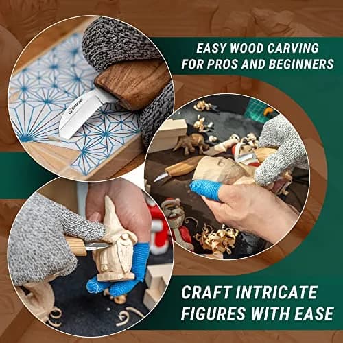 BeaverCraft Wood Carving Kit for Beginners S16 – Whittling Knives & Basswood Blocks | 2 Knives, 5 Blocks, Starter Guide thumbnail 5