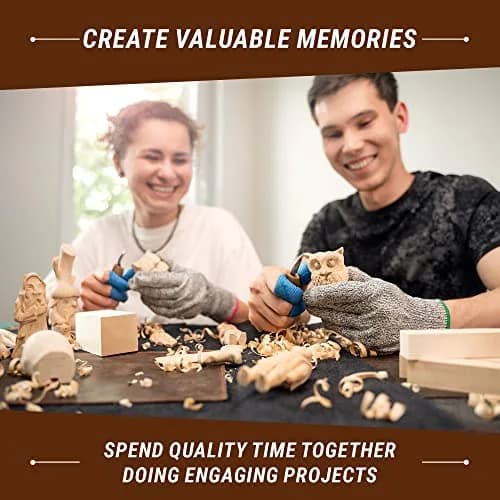 BeaverCraft Wood Carving Kit for Beginners S16 – Whittling Knives & Basswood Blocks | 2 Knives, 5 Blocks, Starter Guide thumbnail 6