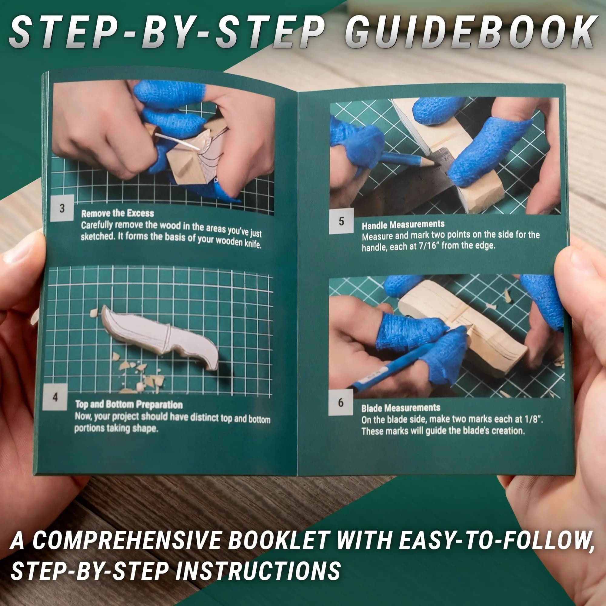 BeaverCraft Wood Carving Kit for Beginners S16 – Whittling Knives & Basswood Blocks | 2 Knives, 5 Blocks, Starter Guide - view 8