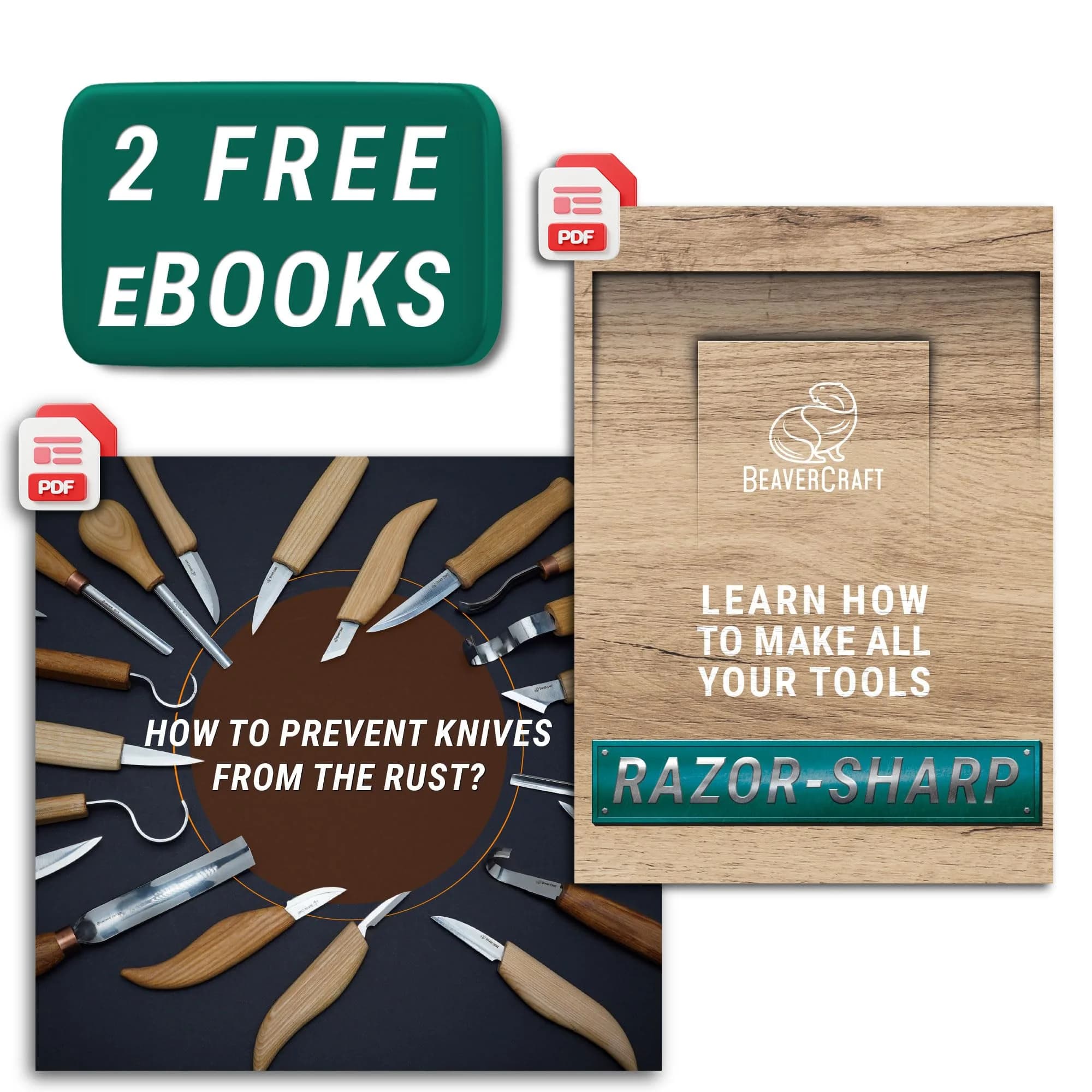 BeaverCraft Wood Carving Kit for Beginners S16 – Whittling Knives & Basswood Blocks | 2 Knives, 5 Blocks, Starter Guide - view 9