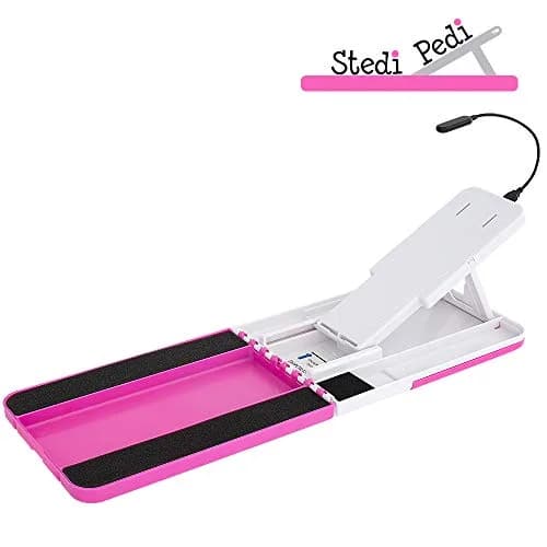Stedi Pedi Standard At-Home Pedicure Kit & Foot Rest with Task Light | 21 cm (8 in) Pink Acrylic thumbnail 5