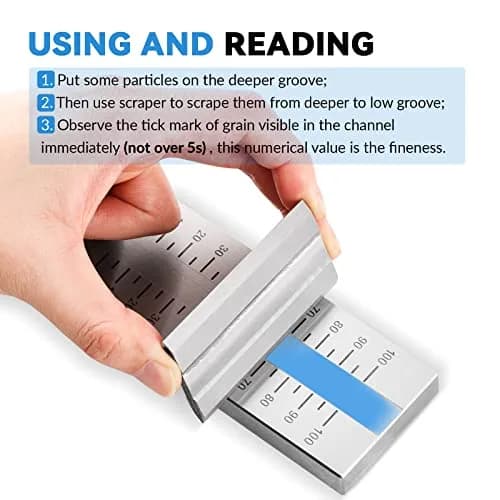 BAOSHISHAN 0-25μm Single Groove Grindometer Fineness Gauge | ISO Standard, Stainless Steel, Includes Spatula thumbnail 4