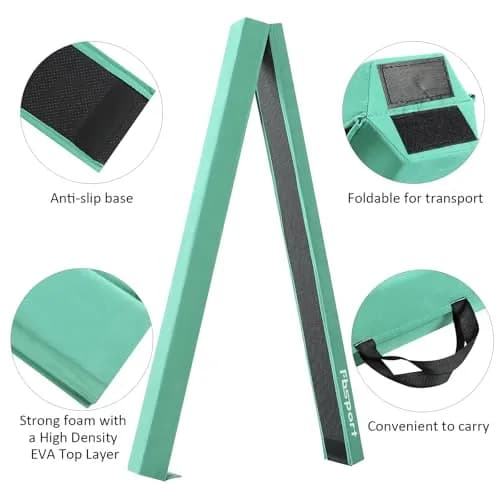 FBSPORT 9ft Balance Beam | Foldable Gymnastics Equipment for Kids & Adults, Non Slip Rubber Base, Green thumbnail 6