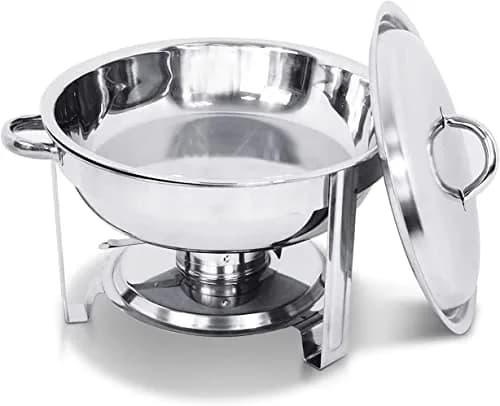 SUPER DEAL Full Size Round Chafing Dish 5 Quart | Stainless Steel Buffet Warmer for Catering & Events thumbnail 6