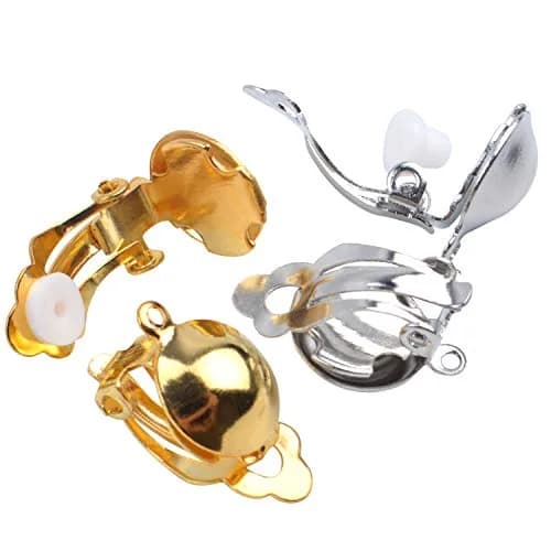 Aylifu Clip On Earring Converter Non-Pierced Earrings Components with Loop and Cushions | Durable Brass, Gold & Silver thumbnail 5