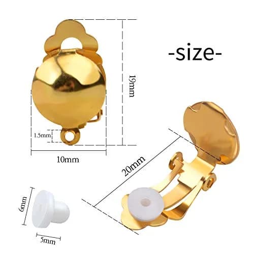 Aylifu Clip On Earring Converter Non-Pierced Earrings Components with Loop and Cushions | Durable Brass, Gold & Silver thumbnail 2