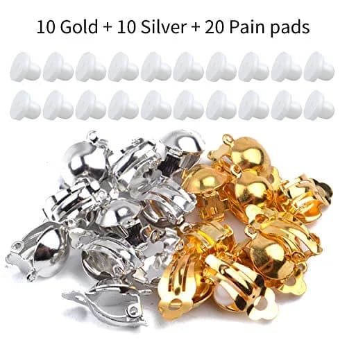 Aylifu Clip On Earring Converter Non-Pierced Earrings Components with Loop and Cushions | Durable Brass, Gold & Silver thumbnail 3
