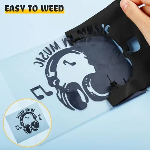 HTVRONT Heat Transfer Vinyl Black 12" x 20ft | Easy Cut & Weeding, Waterproof & Stretchable for Garment & Craft Decor thumbnail 4