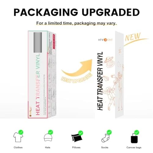 HTVRONT White Heat Transfer Vinyl HTV Roll 30cm x 6m (12" x 20ft) | Easy Cut & Weed for T-Shirts & Crafts thumbnail 8