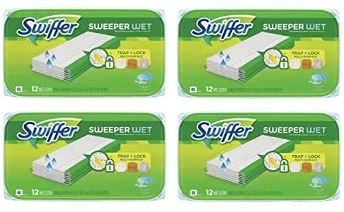Swiffer Wet Mopping Pad Refills for Floor Mop Open Window Fresh Scent 12 Count - 4 Pack | 48 Count Total thumbnail 1