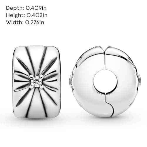PANDORA Sparkling Sunburst Clip Charm | Sterling Silver with Cubic Zirconia, Jewelry for Women with Gift Box thumbnail 6