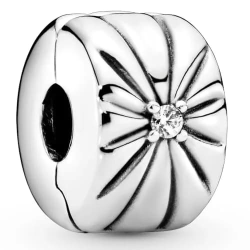 PANDORA Sparkling Sunburst Clip Charm | Sterling Silver with Cubic Zirconia, Jewelry for Women with Gift Box thumbnail 2