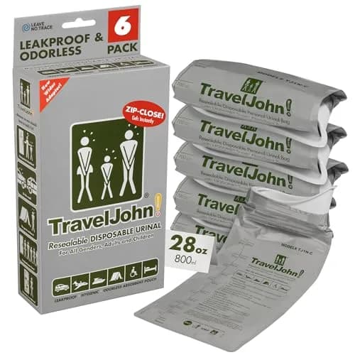 TravelJohn Resealable Disposable Urinal Bags 28oz | Leakproof & Odorless for Travel & Camping thumbnail 1