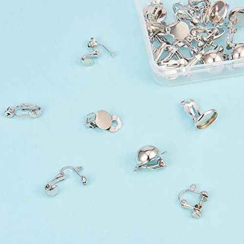 SUNNYCLUE 28pcs 7 Style Clip-on Earring Findings Set | Non-Pierced Earring Converter Components thumbnail 5