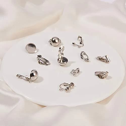 SUNNYCLUE 28pcs 7 Style Clip-on Earring Findings Set | Non-Pierced Earring Converter Components thumbnail 6
