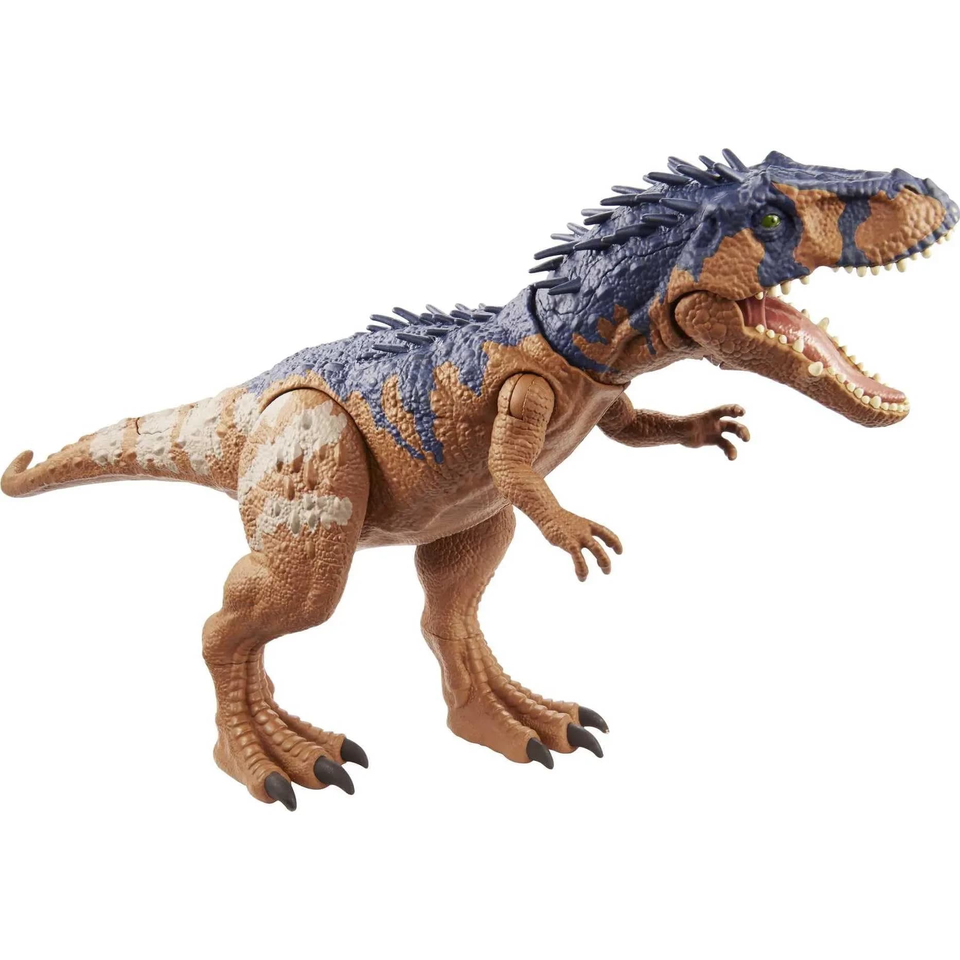 Mattel Jurassic World Massive Biters Siats Meekerorum Dinosaur Action Figure | Movable Joints, Tail-Activated Strike & Chomping Motion — Multicolor