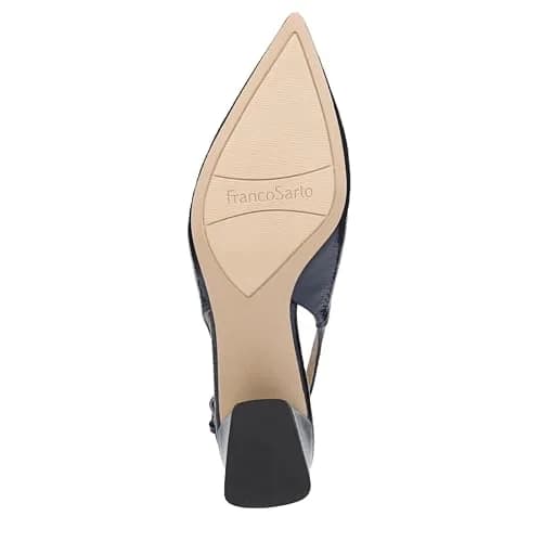 Franco Sarto Womens Racer Slingback Low Block Heel Pointed Toe Pump, Midnight, 7 | Eco-friendly, Feminine, Modern, Pointed-toe thumbnail 6