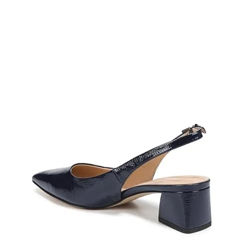 Franco Sarto Womens Racer Slingback Low Block Heel Pointed Toe Pump, Midnight, 7 | Eco-friendly, Feminine, Modern, Pointed-toe thumbnail 10