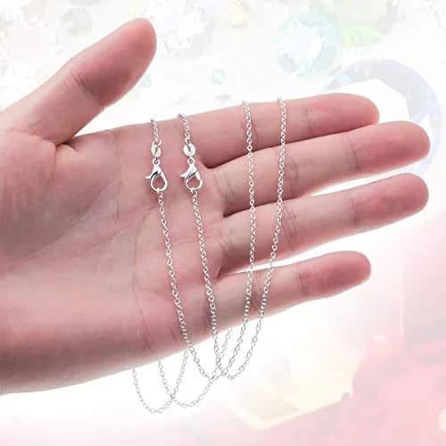 selizo Silver Plated Cable Necklace Chains 20 Inches (1.2mm) | 30 Pack Jewelry Making Chains with Lobster Clasp thumbnail 5
