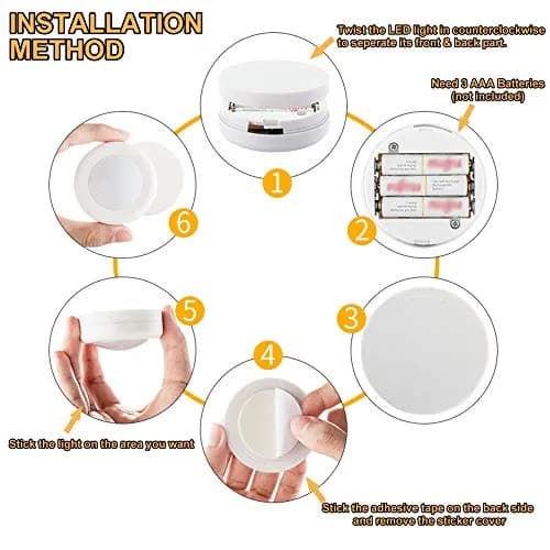SIXDEFLY Wireless LED Puck Lights 12 Pack with 4 Remotes | Color Changing, Dimmable, Battery Powered Under Cabinet Lights thumbnail 6