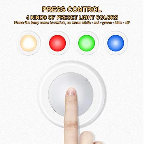 SIXDEFLY Wireless LED Puck Lights 12 Pack with 4 Remotes | Color Changing, Dimmable, Battery Powered Under Cabinet Lights thumbnail 3