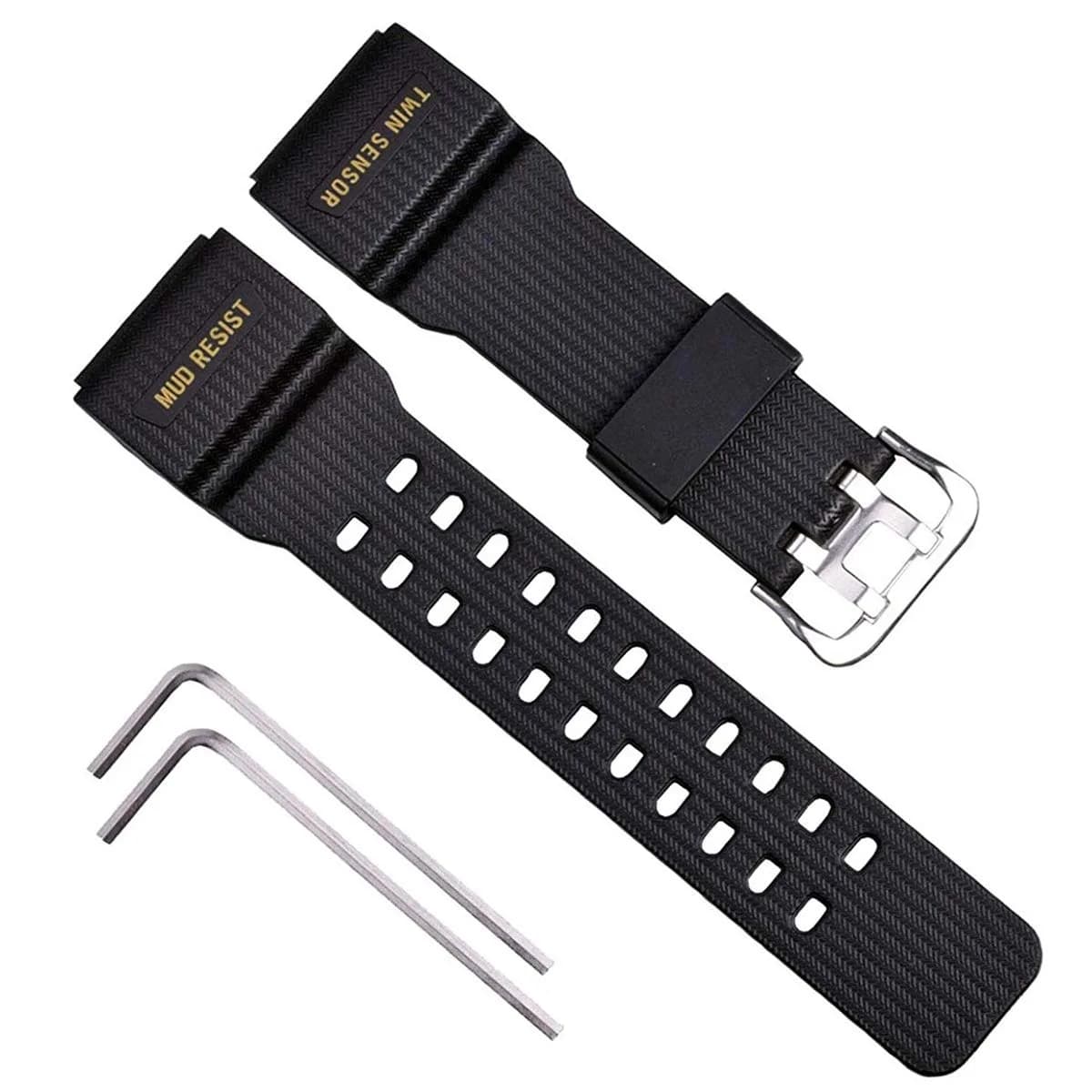 OliBoPo Silicone Watch Strap for Casio G-Shock GG-1000 | Durable, Comfortable & Water-Resistant (210mm x 24mm) — Black