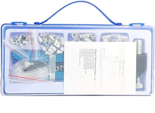 YaeKoo 191pcs Heavy Duty Blind Rivet Nut Kit Set with Riveter Tool, M3-M8 Metric Rivet Nuts Assortment | Steel Construction thumbnail 8