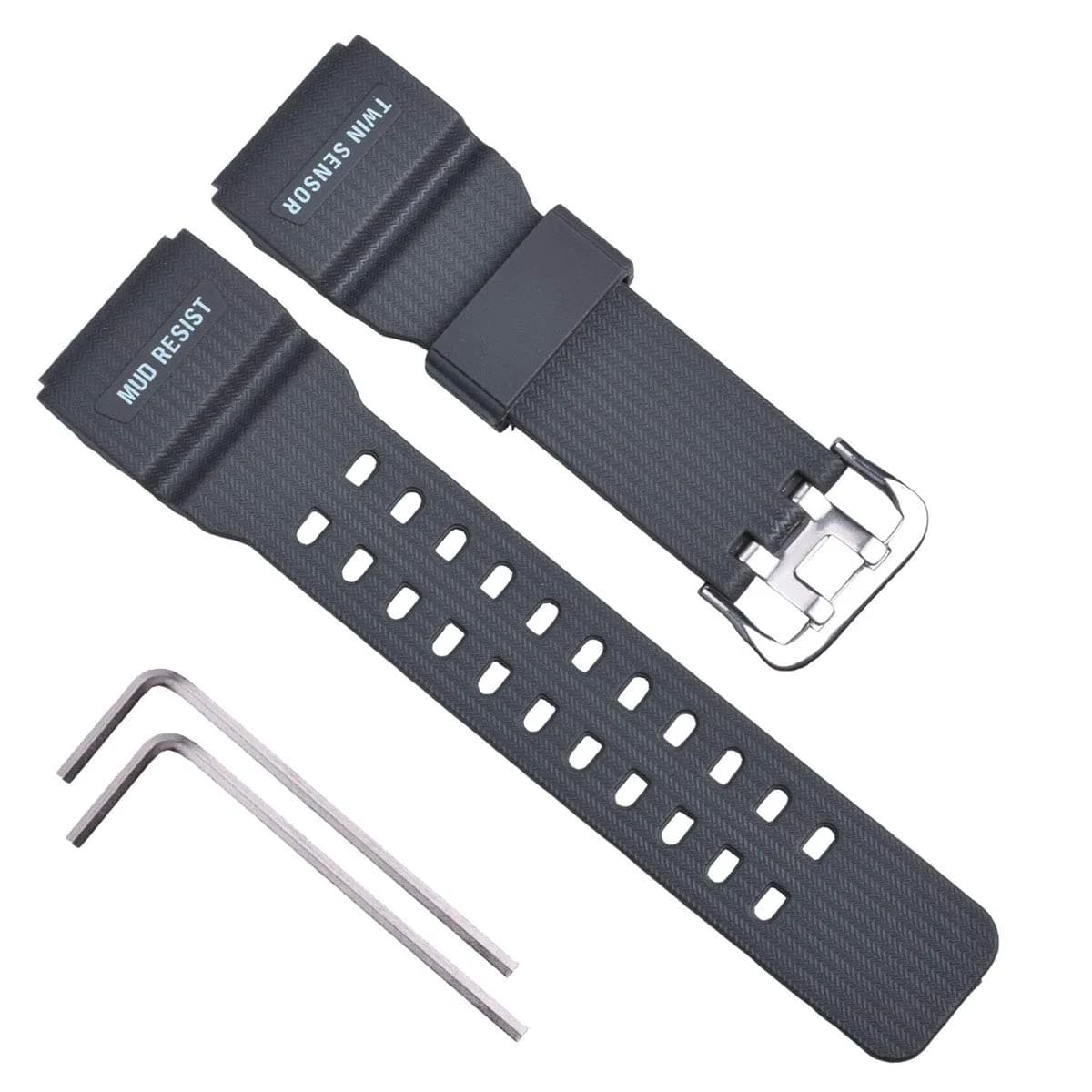 OliBoPo Silicone Watch Strap for Casio G-Shock GG-1000 | Durable, Comfortable & Water-Resistant (210mm x 24mm) — Grey