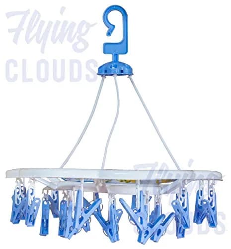 River Plast Plastic Round Cloth Drying Stand with 24 Clips | 35.9cm (14.1in) Foldable Laundry Hanger thumbnail 6