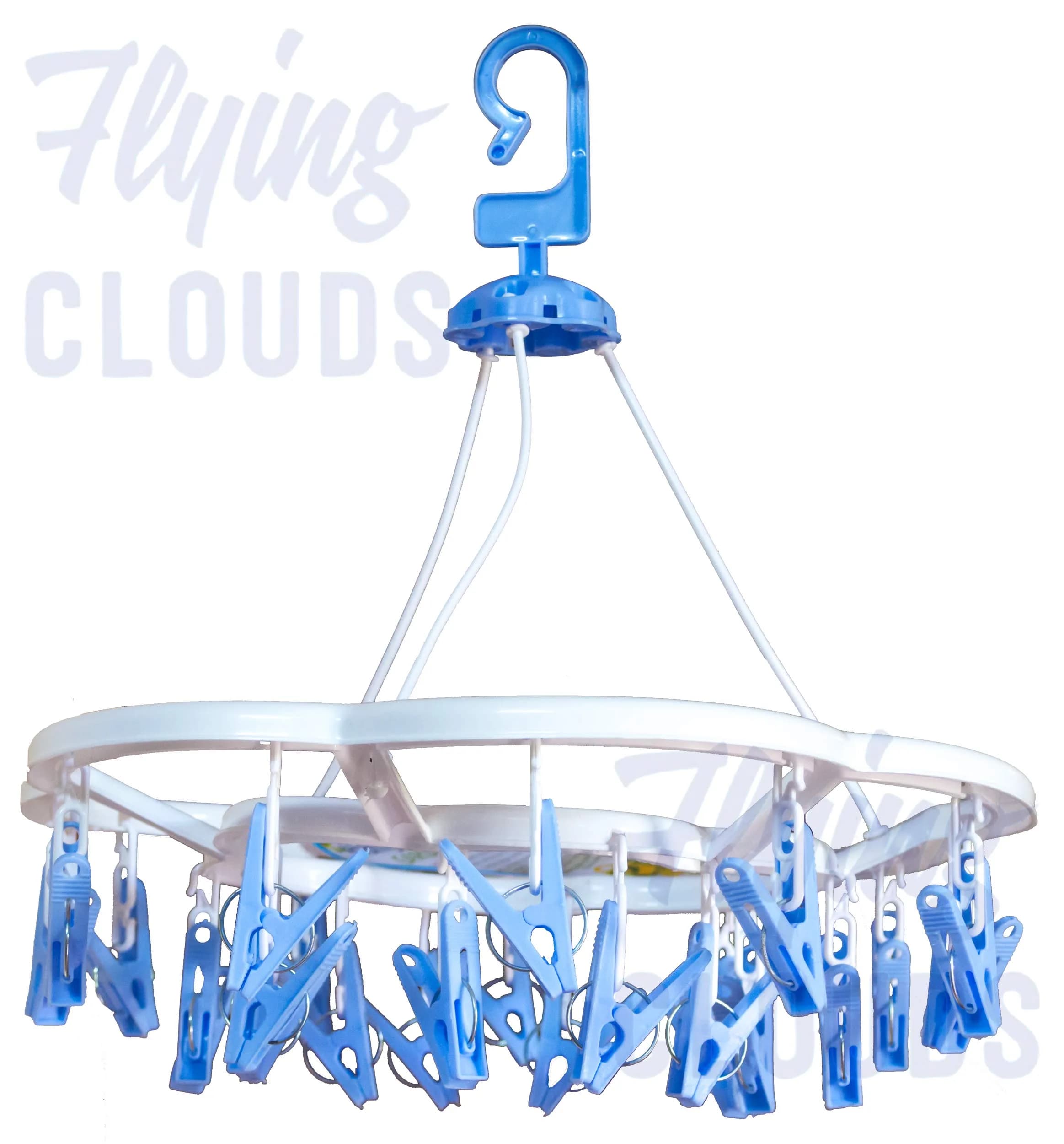 River Plast Plastic Round Cloth Drying Stand with 24 Clips | 35.9cm (14.1in) Foldable Laundry Hanger - view 2