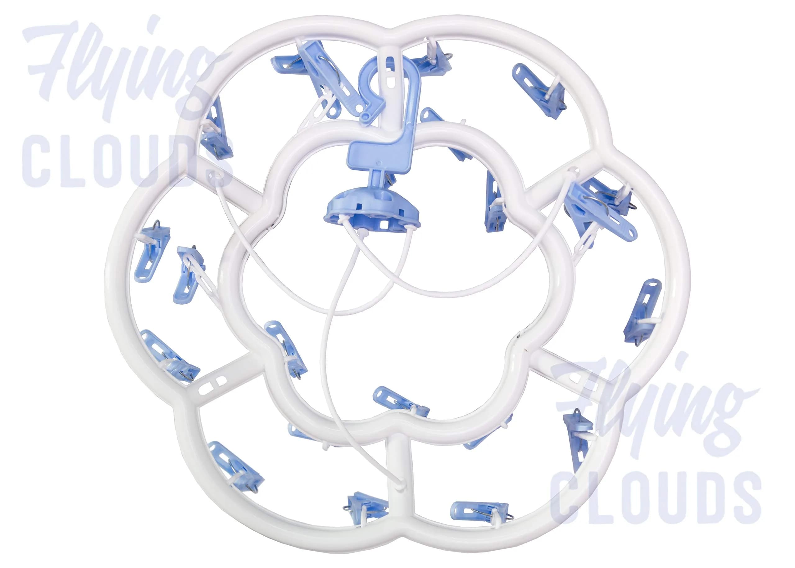 River Plast Plastic Round Cloth Drying Stand with 24 Clips | 35.9cm (14.1in) Foldable Laundry Hanger - view 3