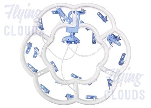 River Plast Plastic Round Cloth Drying Stand with 24 Clips | 35.9cm (14.1in) Foldable Laundry Hanger thumbnail 3