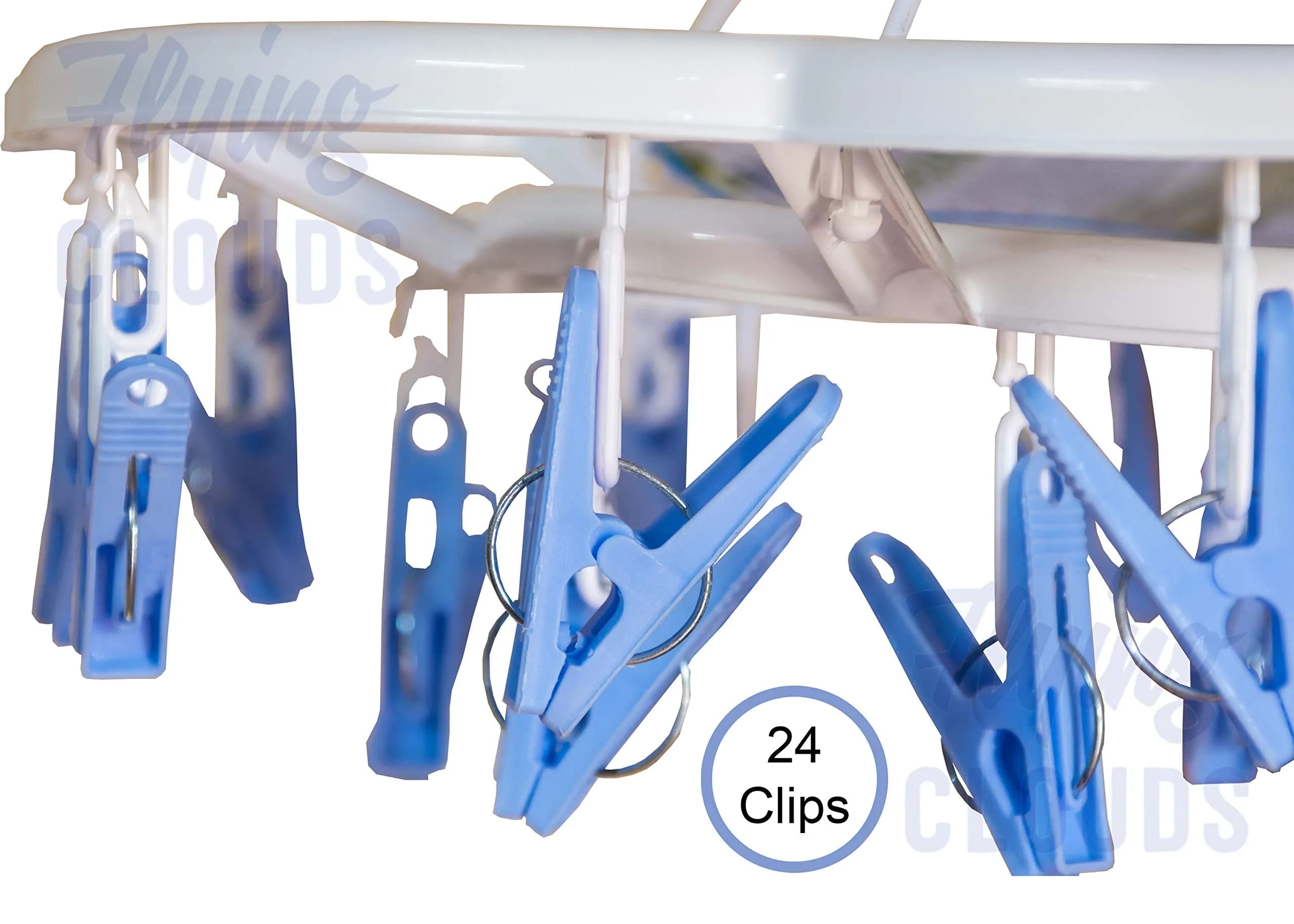 River Plast Plastic Round Cloth Drying Stand with 24 Clips | 35.9cm (14.1in) Foldable Laundry Hanger - view 4