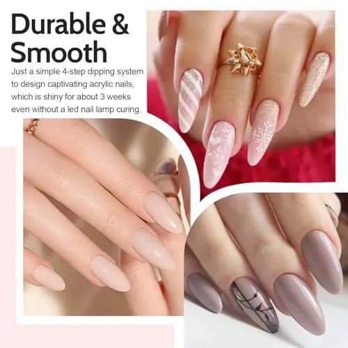 Lavender Violets Dip Powder Liquid Set with Activator, Base Top Coat & Brush Saver 15ml (0.5 Fl Oz) | Complete Home Manicure Kit thumbnail 7