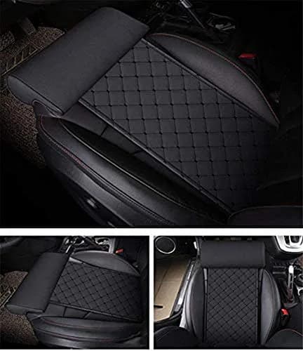 YQJ Black Leather Leg Support Car Seat Extender Cushion | Universal Fit for Long Drives thumbnail 3