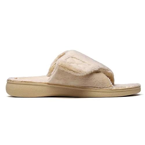 SOLLBEAM Women's Plantar Fasciitis Fuzzy House Orthopedic Slippers with Arch Support (Size 8) | Adjustable Micro-Terry Fuzzy Comfort thumbnail 4