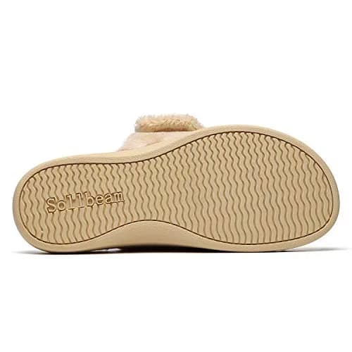 SOLLBEAM Women's Plantar Fasciitis Fuzzy House Orthopedic Slippers with Arch Support (Size 8) | Adjustable Micro-Terry Fuzzy Comfort thumbnail 6