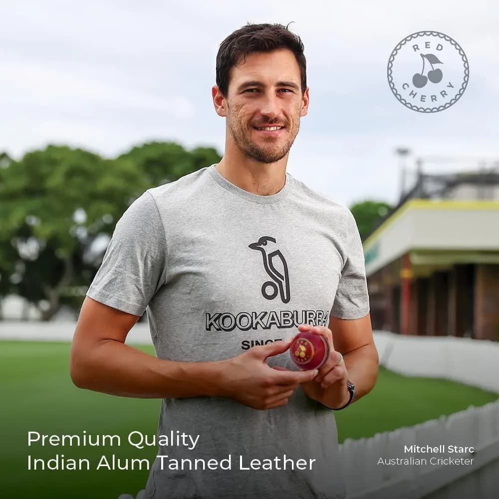 Red Cherry Hand Made Red Leather Cricket Ball, Youth Size, 156g (5.5 oz) | Premium Indian Leather for Beginners - view 5