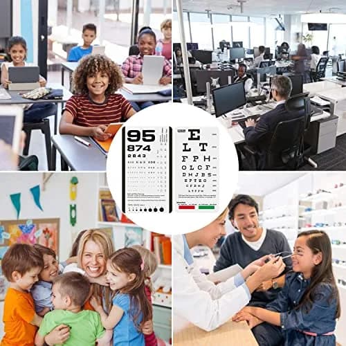 PECULA Pocket Eye Chart 2-in-1 Snellen & Rosenbaum 16.5cm (6.5in) | Vision Testing Tool for Small Spaces thumbnail 7