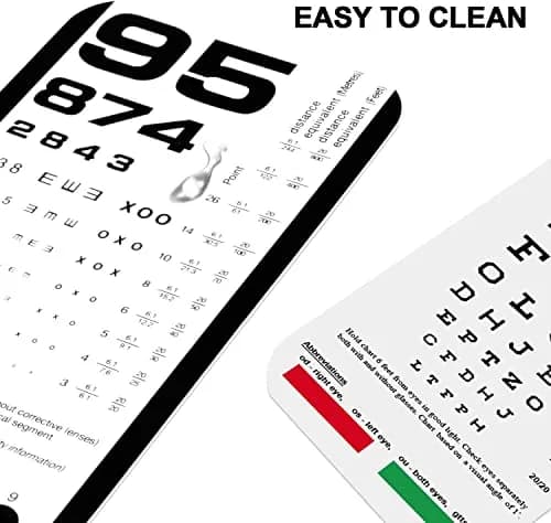PECULA Pocket Eye Chart 2-in-1 Snellen & Rosenbaum 16.5cm (6.5in) | Vision Testing Tool for Small Spaces thumbnail 3