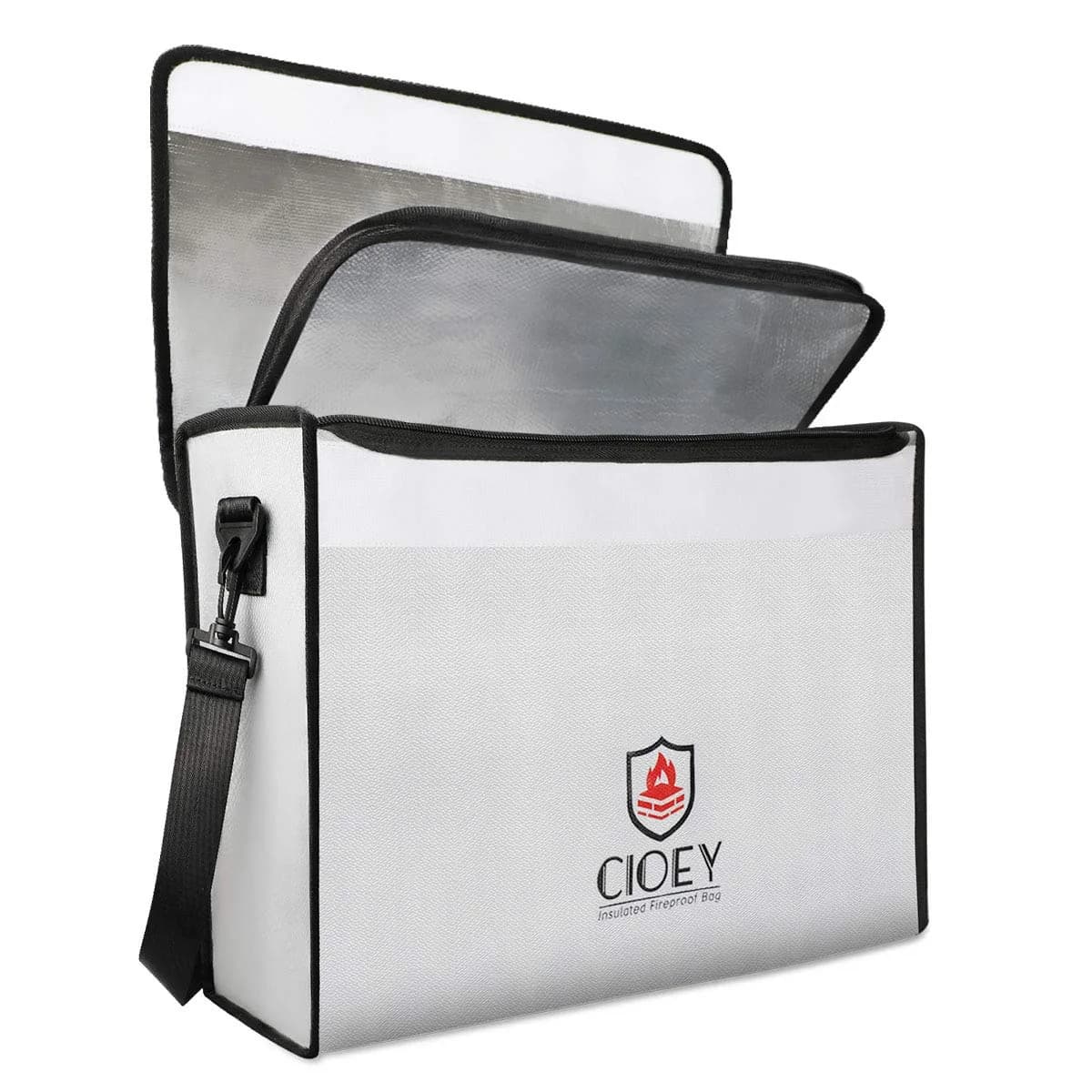 Cioey Fireproof Document Bag XL | Thermal Insulated & Waterproof — Silver