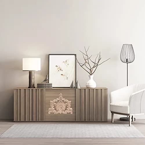 Beoot Unpainted Wood Carved Corner Furniture Onlay Applique 31x28cm (12.2x11.02inch) | European Style Floral Wood Carving thumbnail 3